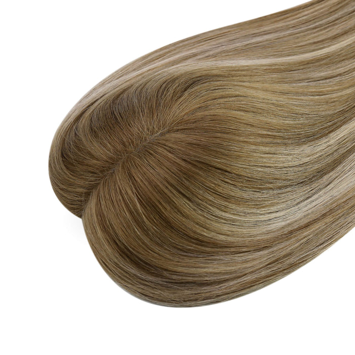 human hair topper,high quality virgin hair extensions,hair topper women,hair topper wig,hair topper silk base,hair topper human hair,hair topper for women,hair topper for thinning crown,hair topper,clip on hair topper,Best Hair Topper with Clips,silk base hair topper,best hair topper,silk hair topper,blonde highlight,brown highlight,distribute seams at will,invisible topper,large base topper,large base 6*7 inch,Hair Volumizers,Clip-In Hair Volumizers