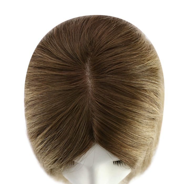 human hair topper,high-quality virgin hair extensions,hair topper,women hair topper,wig,hair topper silk base,hair topper human hair,hair extensions,clip in hair extensions,human hair extensions,extensions hair,best hair extensions,brown hair topper,ash brown hair topper,distribute seams at will,invisible topper,large base topper,large base 6*7 inch,Hair Volumizers,Clip-In Hair Volumizers