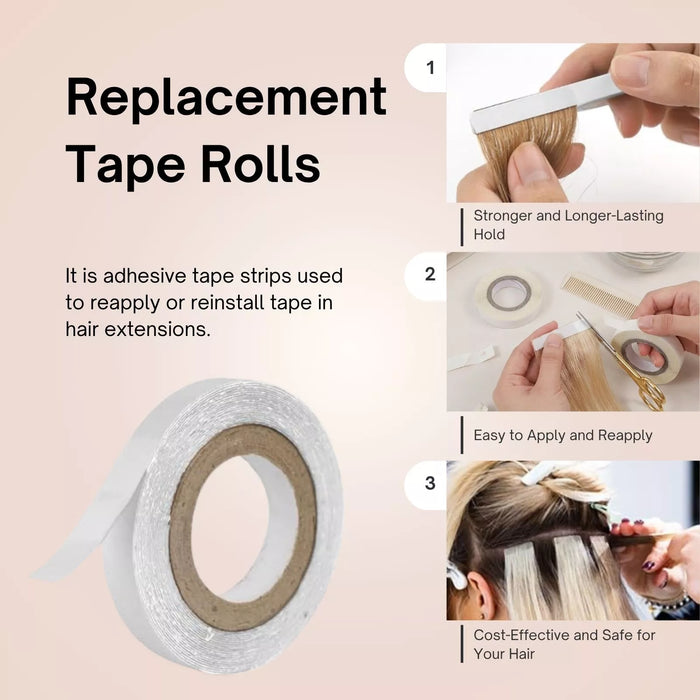 Professional Double Sided Replacement Tape Rolls For Tape In Hair Extensions