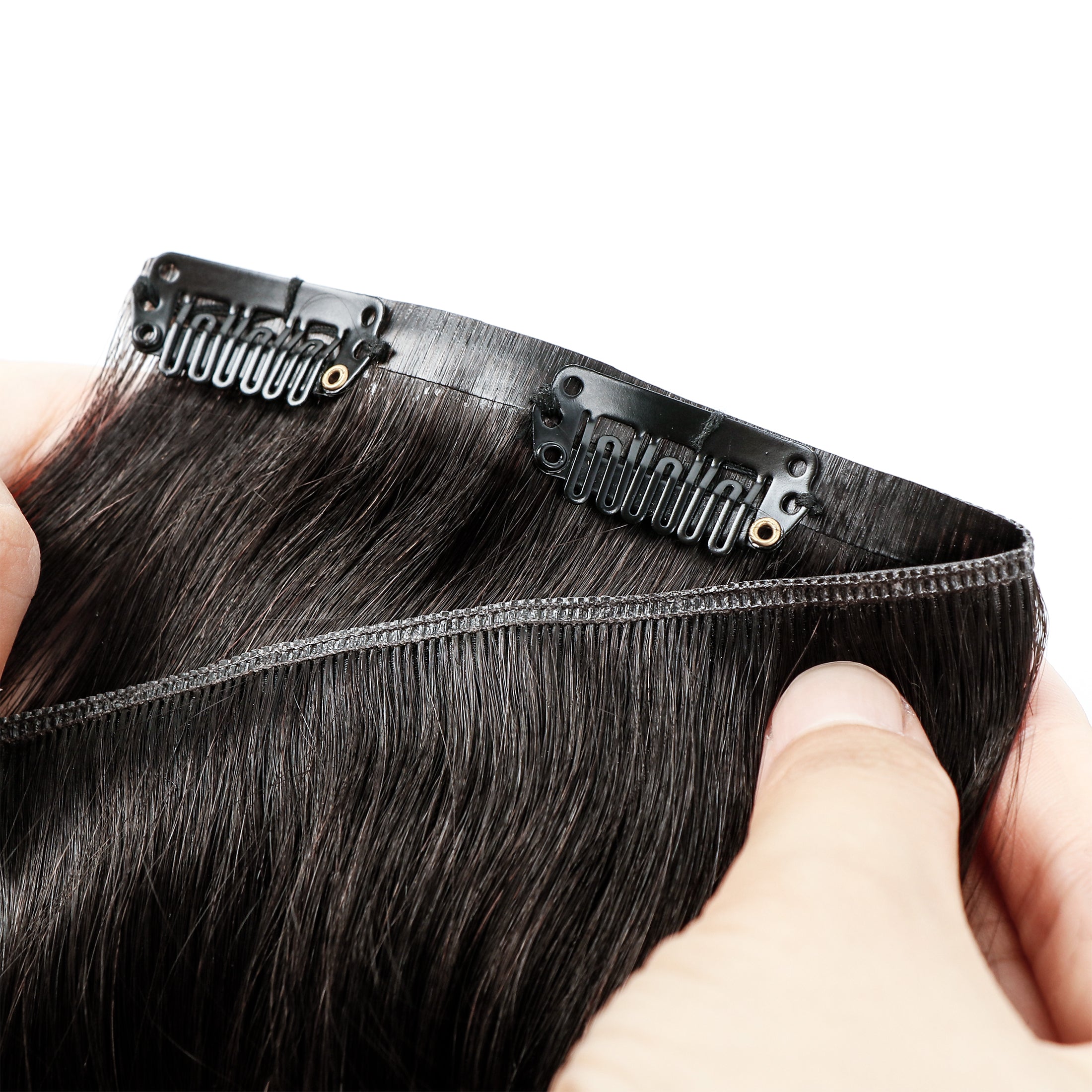 [Pre Sale] Genius PU Clip in Hair Extensions Best Human Hair Clip Jet Black #1