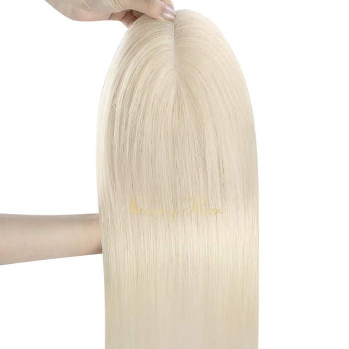 Lightweight breathable hair topper,Hypoallergenic fishnet topper,Fishnet topper for thinning hair,Natural-looking fishnet topper,Breathable fishnet topper,Lightweight fishnet hair topper,Fishnet lace topper,Fishnet integration topper,Fishnet human hair topper,Virgin fishnet hair topper,Clip-in fishnet topper,Comfort fit fishnet topper,solid color fishnet topper,blonde hair topper,Fishnet topper with invisible parting