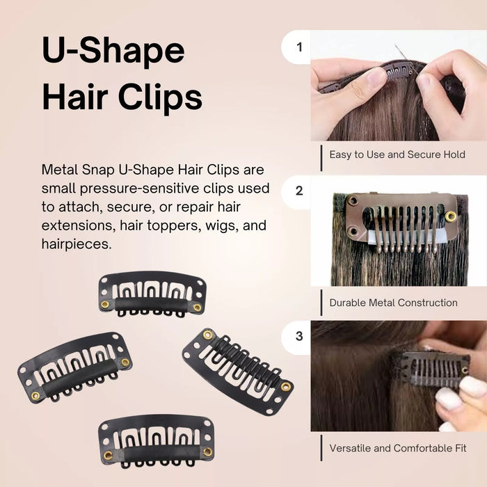 Metal Snap U-Shape Hair Clips