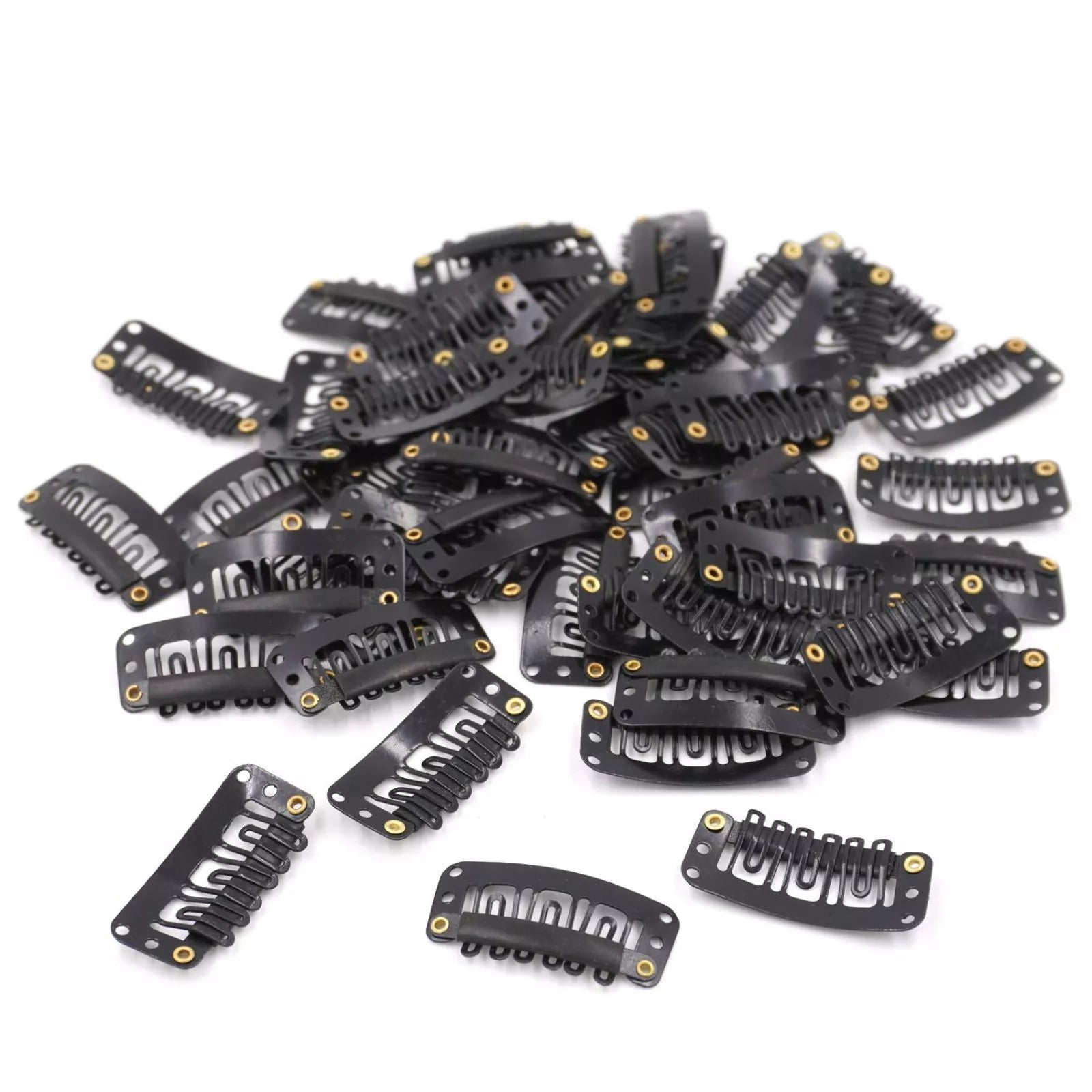 Black Metal Snap U-Shape Hair Clips