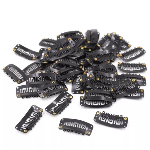 Black Metal Snap U-Shape Hair Clips