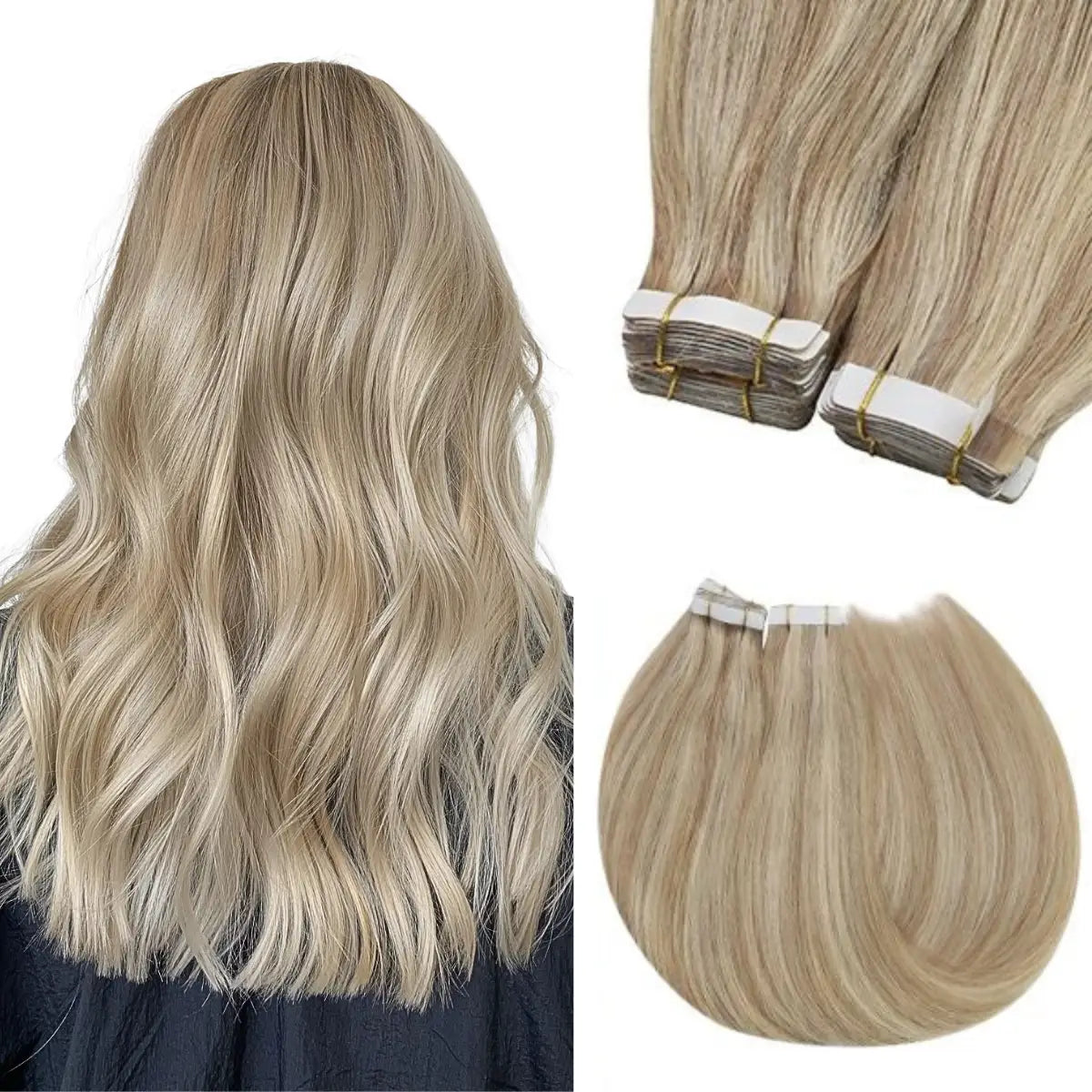 tape in real human hair extensions blonde human hair tape extensionsnatural blonde tape in hair extensions highlightash blonde human hair tape in extentions highlight tape in hair extensions human hair blonde