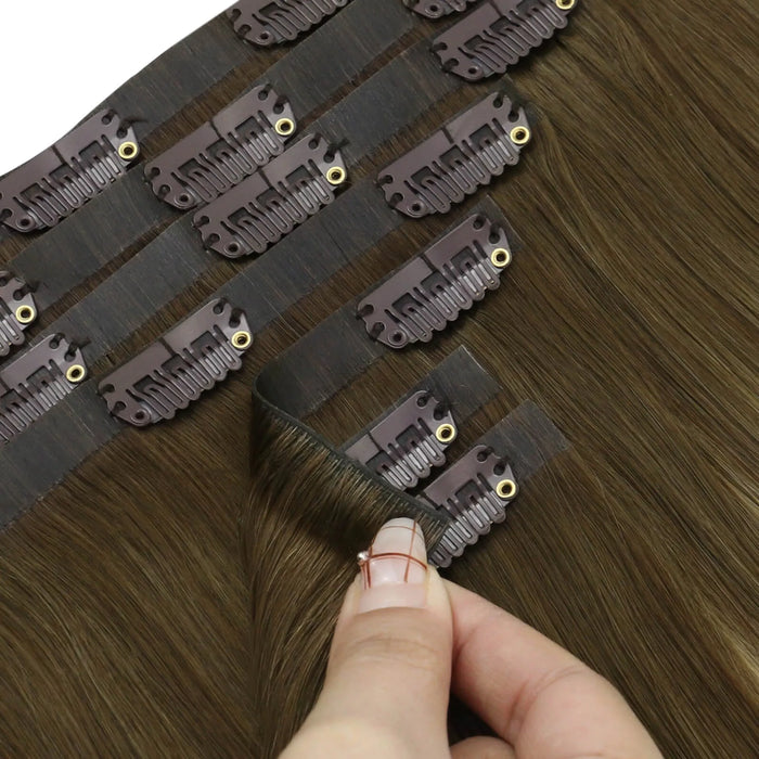 [Pre-Sale] Injection PU Clip in Hair Extensions Best Clip in Hair Balayage Blonde#3/8/22