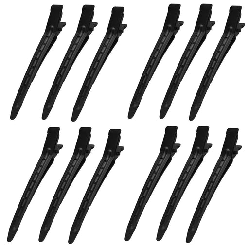 Stainless Metal Hair Sectioning Clips with Holes 12 Pieces