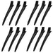 Stainless Metal Hair Sectioning Clips with Holes 12 Pieces
