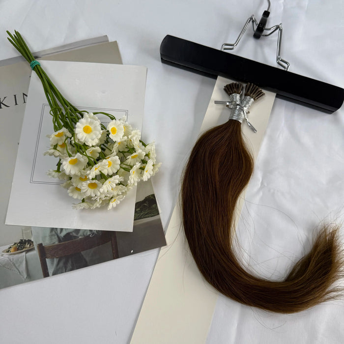 [US Only - Final Sale] 14 Inch I Tip Dark Brown Human Hair Extensions #4