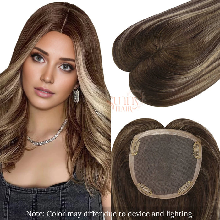5x5 inch mono base human hair toppers