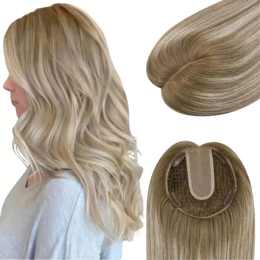 washable human hair topper for women