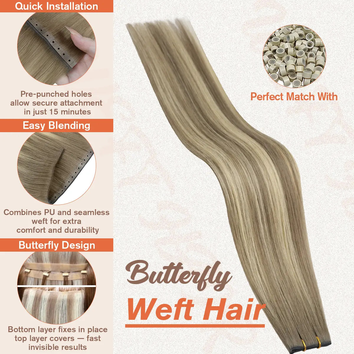 butterfly_weft_hair_extensions,buterfly hair ,weft hair extensions