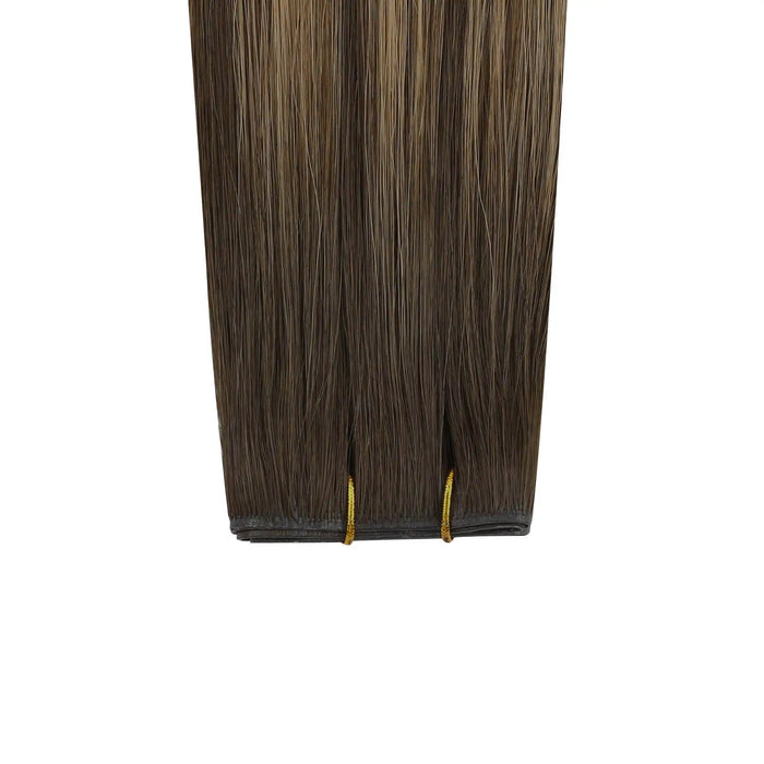 butterfly weft hair extensions human hair balayage brown hair