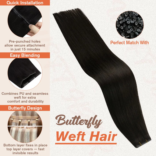 butterfly_weft_hair_extensions,human hair extensions,weft hair