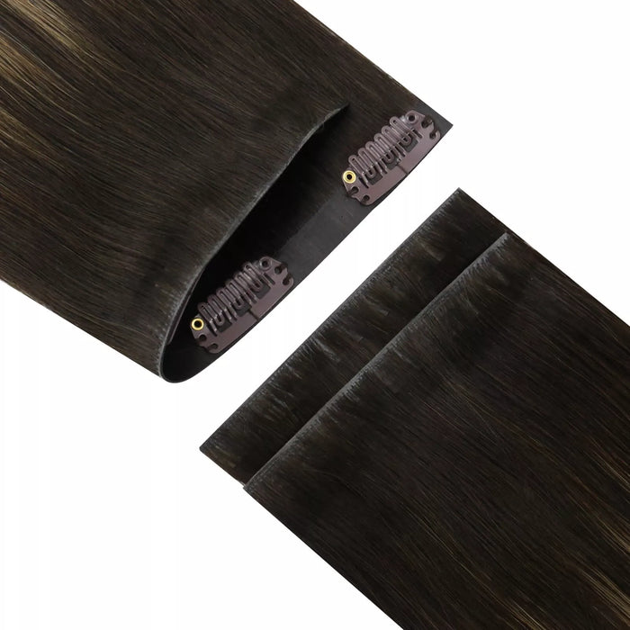 [Pre-Sale] Injection PU Clip in Hair Extensions Best Clip in Hair Balayage Brown #2/6/2