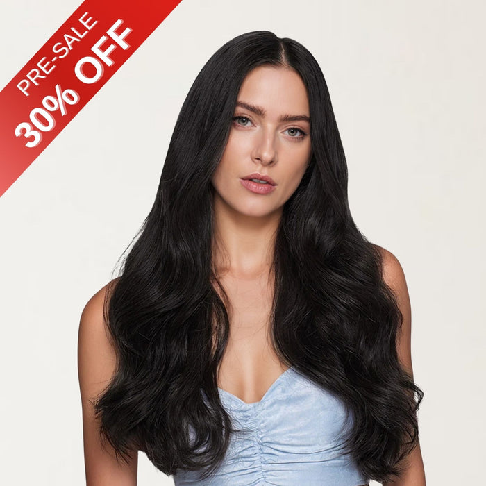 [Pre-Sale] Genius PU Clip in Hair Extensions Best Human Hair Clip Jet Black #1