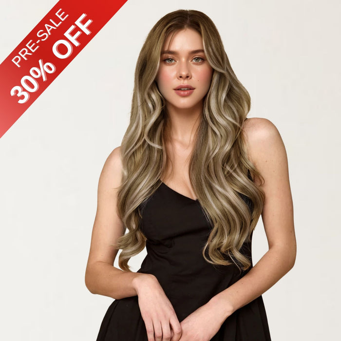 [Pre Sale] Genius PU Clip in Hair Extensions Best Clip in Hair Balayage Blonde #6/60/6