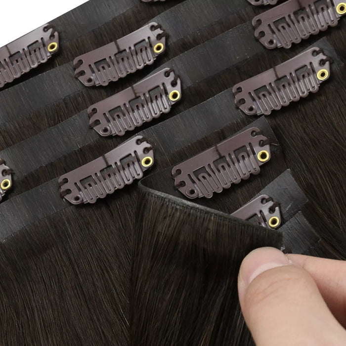 [Pre-Sale] Injection PU Clip in Hair Extensions Best Clip in Hair Balayage Brown #2/6/2