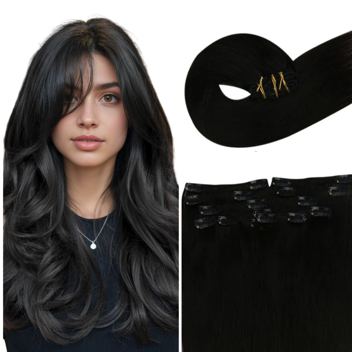 Quality Human Hair Clip-in Extension Indian Clip-In Extensions – Virgin Hair & Beauty, The Best  main image 2