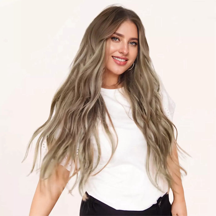 [Pre-Sale] Injection PU Clip in Hair Extensions Best Clip in Hair Balayage Blonde #6/60/6