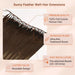 feather weft extensions brown blonde hair