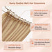 highlight blonde feather weft hair extensions