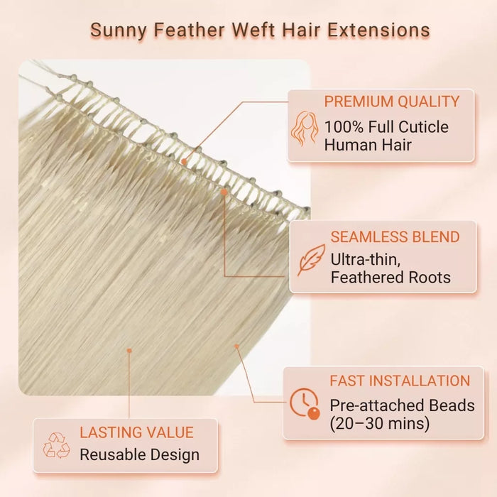 feather weft hair extensions white blonde hair