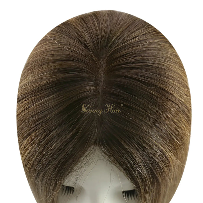 natural-looking hair topper fishnet base
