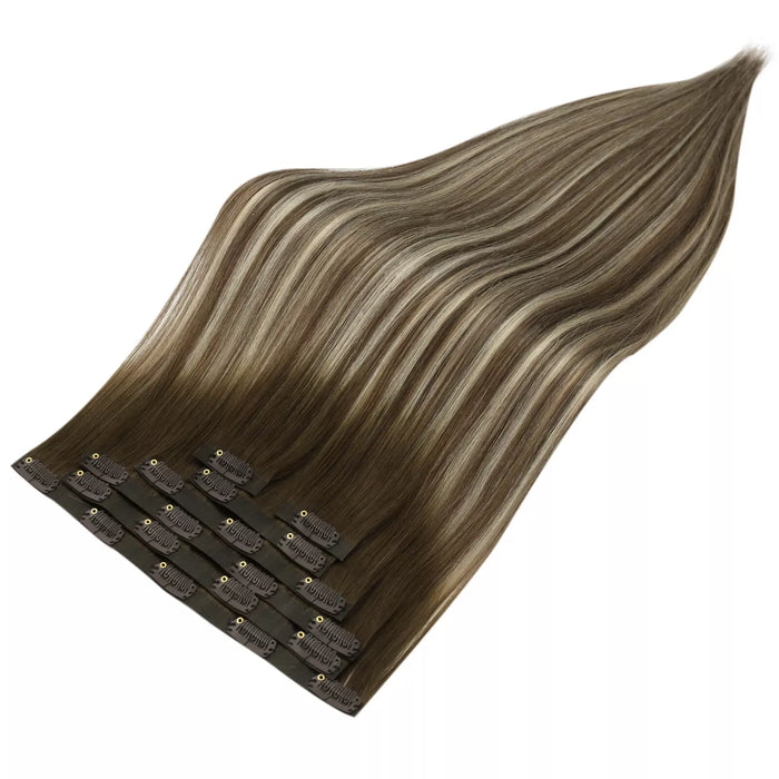 [Pre-Sale] Injection PU Clip in Hair Extensions Best Clip in Hair Balayage Blonde#3/8/22