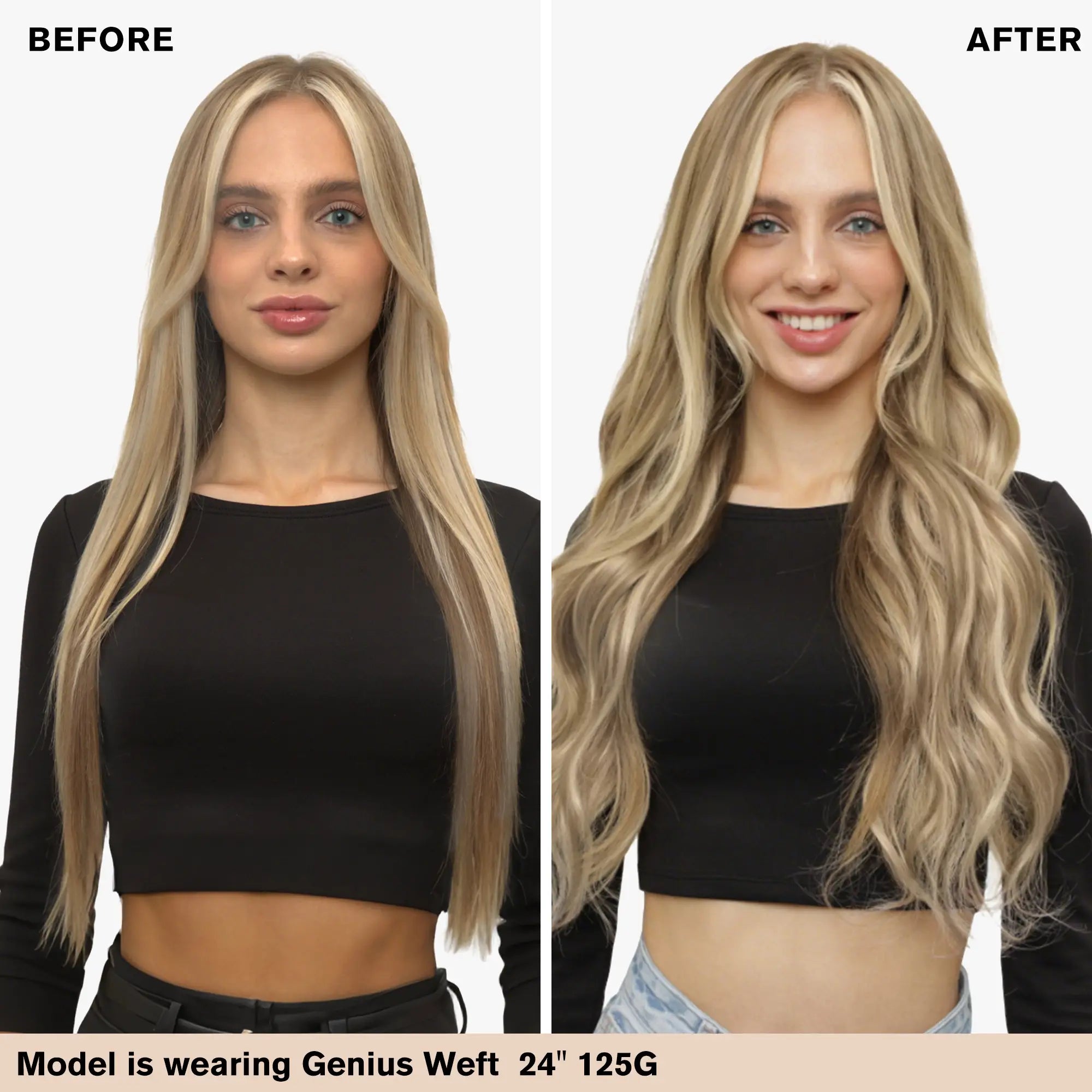 [NEW] Best Genius Weft Extensions  Virgin Human Hair Blonde Highlights #16/22
