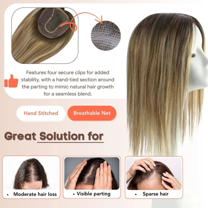 hair topper for crown hair loss women