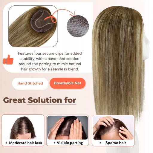 virgin hair toppers for thinning hair 6x7 inch large base
