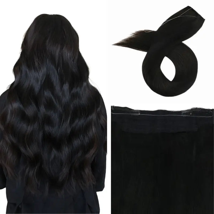halo flip in hair extensions,fishing line hair extensions, weft with invisible fish line, real hair halo for women, invisible crown hair extensions,flip on hair