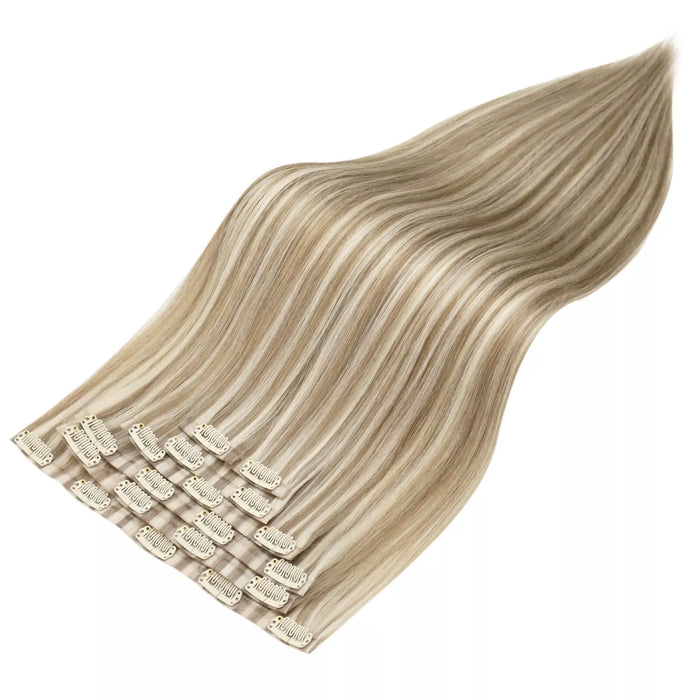 [Pre-Sale] Injection PU Clip in Hair Extensions Best Clip in Hair with Blonde Highlights#P16/22