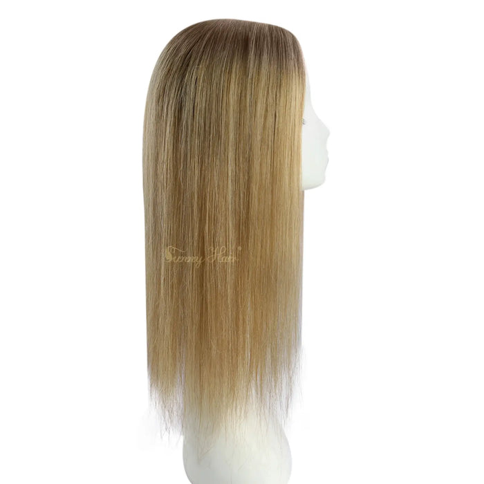 human hair topper for adding volume