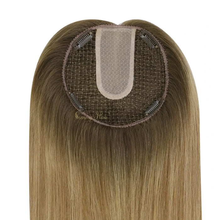 human hair topper for sparse hair