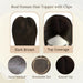 realistic dark brown topper, full coverage hairpiece, premium human hair topper, volume enhancing hair topper, hair topper for thinning and fine hair, human hairpiece for fine hair, natural look topper for thinning hair, high-quality topper for fine hair, comfortable clip-in hair topper, breathable hair topper for women, seamless blending topper, fine hair volume solution
