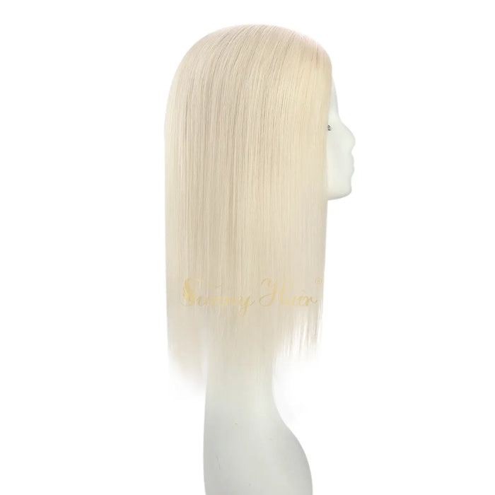 human hair topper for crown coverage