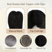 human hair topper for women, natural black hairpiece, clip in human hair topper, high quality hairpiece, realistic hair topper, hair loss cover up, comfortable hair topper, easy to wear hair topper, natural hairline topper, volume boosting topper, real human hair topper, hair topper with clips, hair extension for thinning hair, natural black coverage