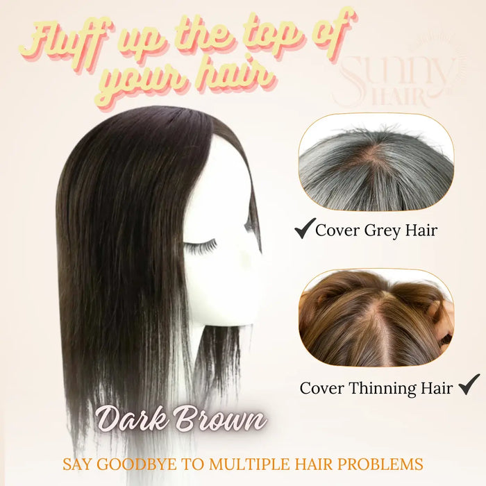 human hair toppers cover grey hair