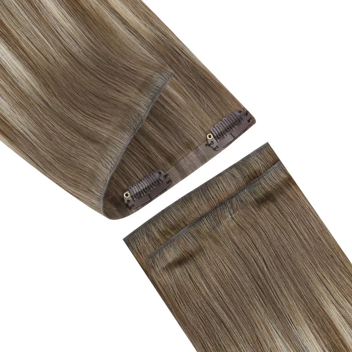 [Pre-Sale] Injection PU Clip in Hair Extensions Best Clip in Hair Balayage Blonde #6/60/6
