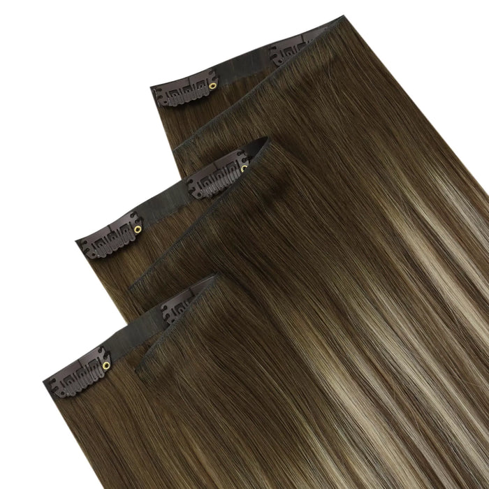 [Pre-Sale] Injection PU Clip in Hair Extensions Best Clip in Hair Balayage Blonde#3/8/22