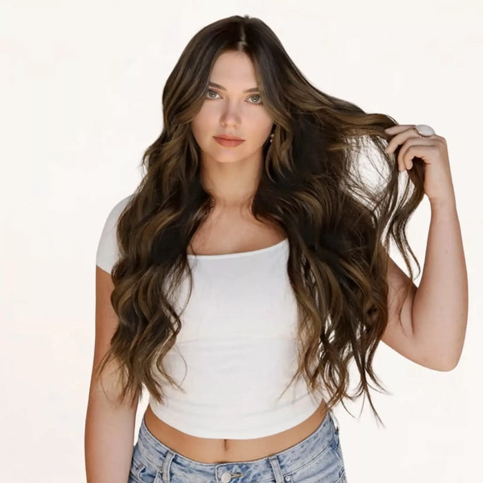 [Pre-Sale] Injection PU Clip in Hair Extensions Best Clip in Hair Balayage Brown #2/6/2