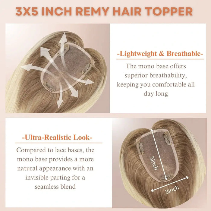 mono topper hair,Mono Topper,human hair topper,high quality remy hair extensions,hair topper women,hair topper wig,hair topper silk base,hair topper,best hair extensions,hair extensions for thin hair,best clip in hair extensions,clip-in hair extensions,18 inch hair extensions,brown highlight,blonde highlight,16 inch hair eztensions,balayage hair extensions