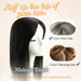 natural black hair topper, high quality human hair topper, real hair topper, clip in hairpiece, hair topper for thinning hair, hair loss solution, natural look hair topper, lightweight hairpiece, breathable base topper, seamless hair topper, coverage for thinning hair, hair topper for women, natural black color, realistic hairpiece