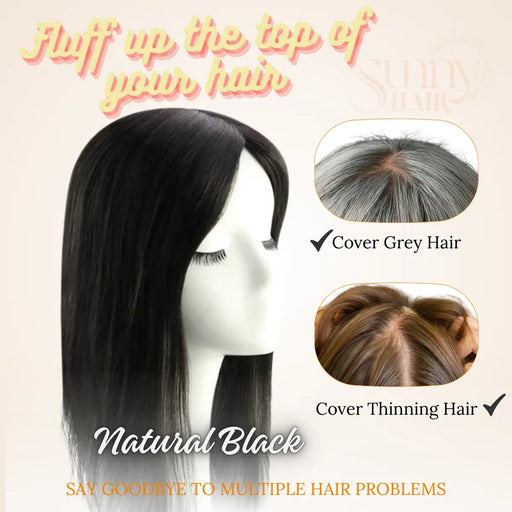 natural black hair topper remy hairpiece