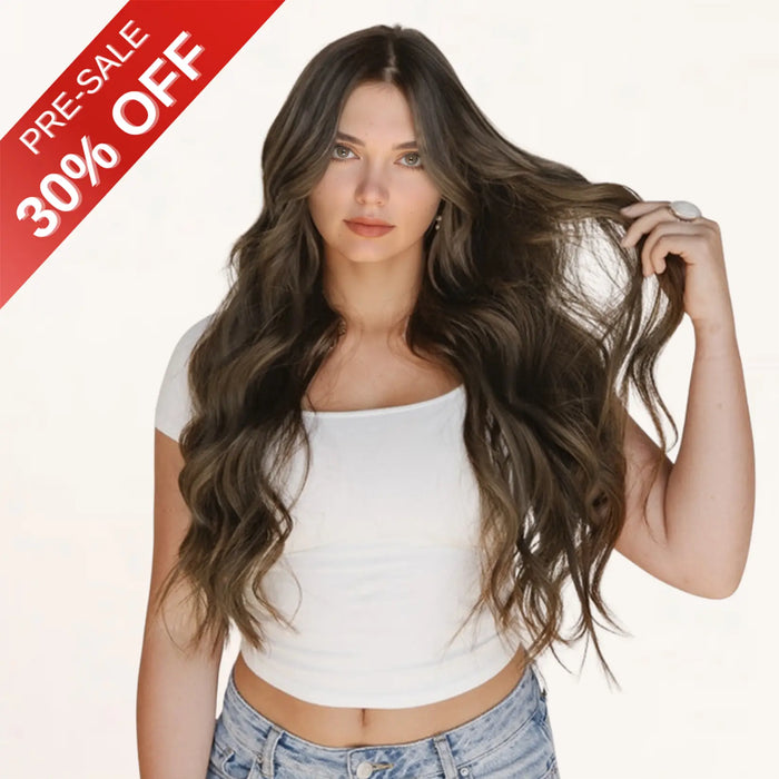 [Pre Sale] Injection PU Clip in Hair Extensions Best Clip in Hair Balayage Brown #2/6/2