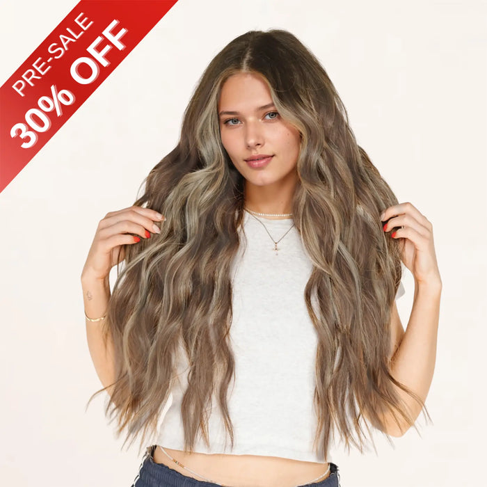 [Pre Sale] Injection PU Clip in Hair Extensions Best Clip in Hair Balayage Blonde#3/8/22