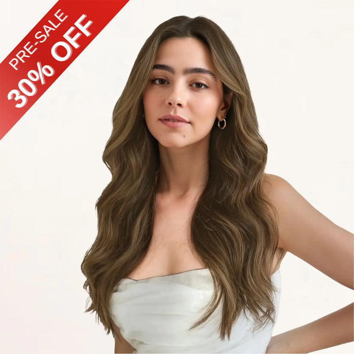 [Pre Sale] Injection PU Clip in Hair Extensions Best Clip in Hair Balayage Brown#4/27/4