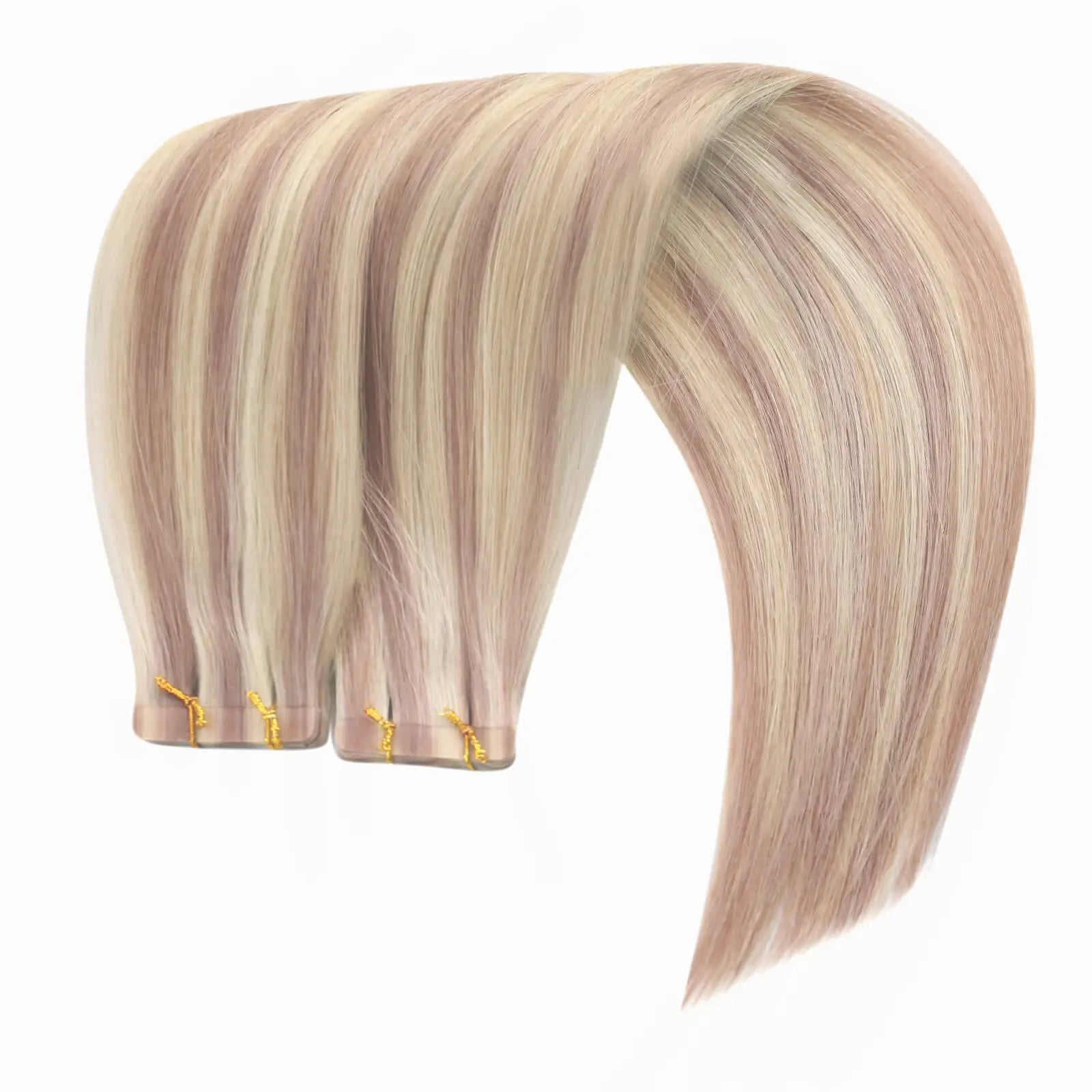 Virgin Hair Tape in Human Hair Extensions 25g/pack with Pink Blonde Highlights #18/613
